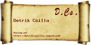 Detrik Csilla névjegykártya